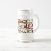Merry kerst Stein Bierpul (Voorkant rechts)