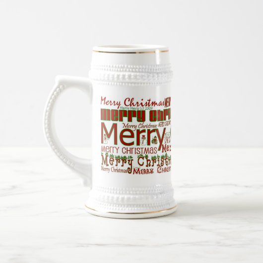Merry kerst Stein Bierpul (Links)