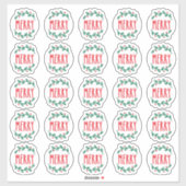 "Merry"-Kerst stickers (Vel)