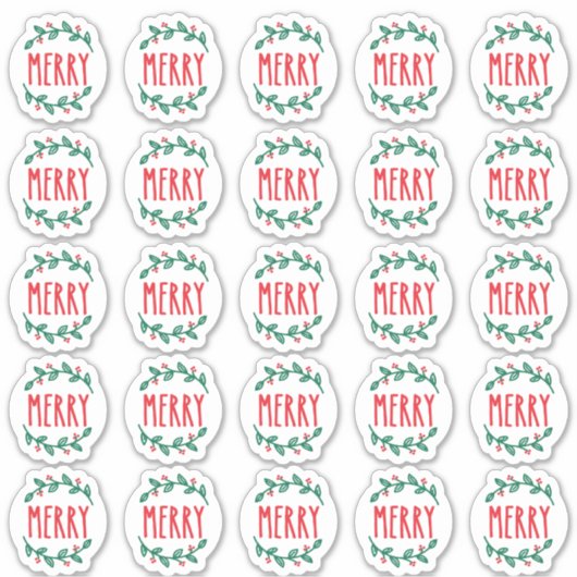 "Merry"-Kerst stickers (Voorkant)