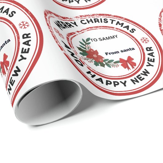 Merry kerst stickers cadeaupapier (Rol Hoek)