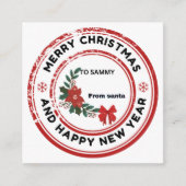 Merry kerst stickers informatiekaartje (Voorkant)