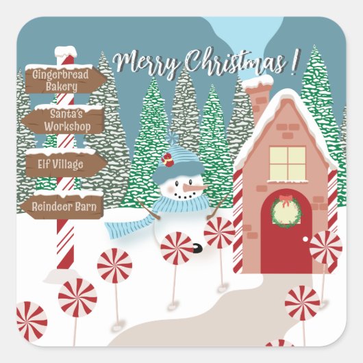 Merry kerst Stickers Noordpool (Voorkant)