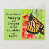 Merry kerst Sunshine Monarch Butterfly Briefkaart (Voorkant)