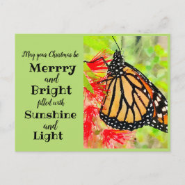 Merry kerst Sunshine Monarch Butterfly Briefkaart
