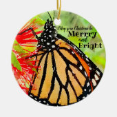 Merry kerst Sunshine Monarch Butterfly Keramisch Ornament (Voorkant)