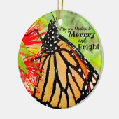 Merry kerst Sunshine Monarch Butterfly Keramisch Ornament (Links)