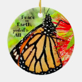 Merry kerst Sunshine Monarch Butterfly Keramisch Ornament (Achterkant)