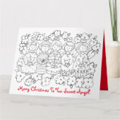 Merry kerst Sweet Angel Colour Book Kaart (Voorkant)