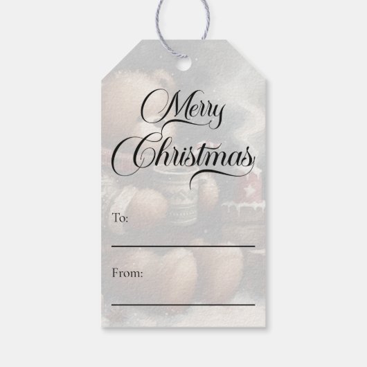 Merry kerst Teddy Bear Cadeaulabel (Achterkant)