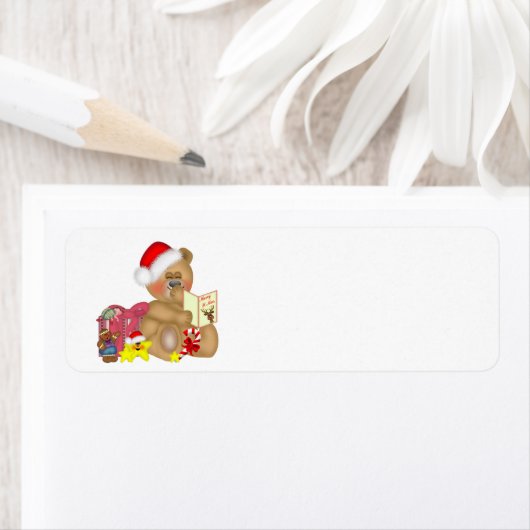 Merry kerst Teddy Bear Etiket (Insitu)