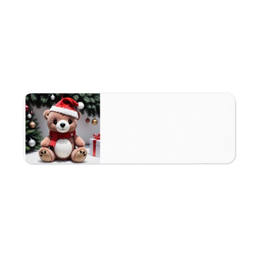 Merry kerst Teddy Bear Etiket (Voorkant)