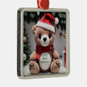 Merry kerst Teddy Bear Metalen Ornament (Rechts)