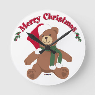 Merry kerst Teddy Bear Ronde Klok