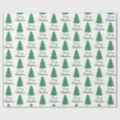 Merry kerst tree - green glitter cadeaupapier (Vlak)