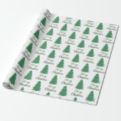 Merry kerst tree - green glitter cadeaupapier (Uitgerold)