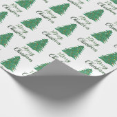 Merry kerst tree - green glitter cadeaupapier (Hoek)