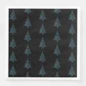 Merry kerst Tree Pattern Blue Black Elegant Servetten (Voorkant)