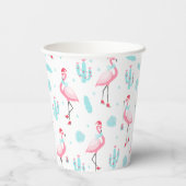 Merry kerst Tropical Beach Flamingo Papieren Bekers (Achterkant)