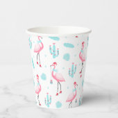 Merry kerst Tropical Beach Flamingo Papieren Bekers (Links)