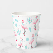 Merry kerst Tropical Beach Flamingo Papieren Bekers (Voorkant)