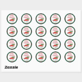 Merry kerst Truck Green Pset Check Ronde Sticker (Vel)