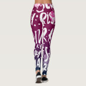 Merry kerst Typographic Patroon Leggings (Achterkant)