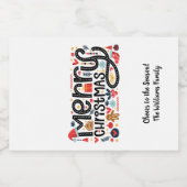 Merry kerst Typography Mini Likeurfles Etiket (Enkel label)