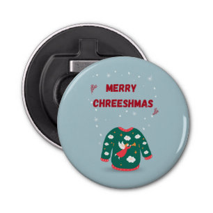 Merry kerst Ugly Sweater Angel Paper Button Flesopener