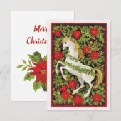 Merry kerst Unicorn Bedankkaart (Voorkant / Achterkant)