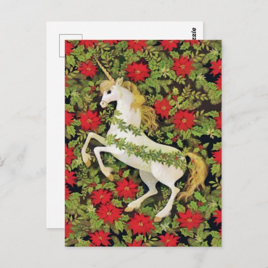 Merry kerst Unicorn Briefkaart (Voorkant / Achterkant)