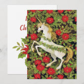 Merry kerst Unicorn Feestdagenkaart (Voorkant / Achterkant)