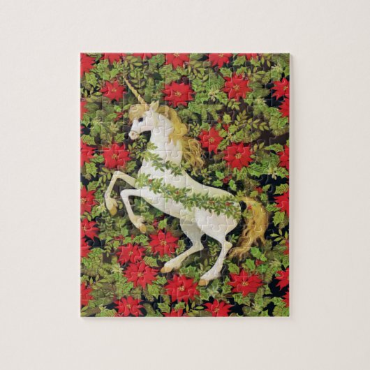Merry kerst Unicorn Legpuzzel (Verticaal)