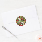 Merry kerst Unicorn Ronde Sticker (Envelop)