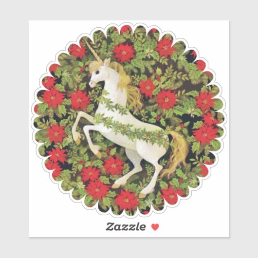 Merry kerst Unicorn Sticker (Vel)