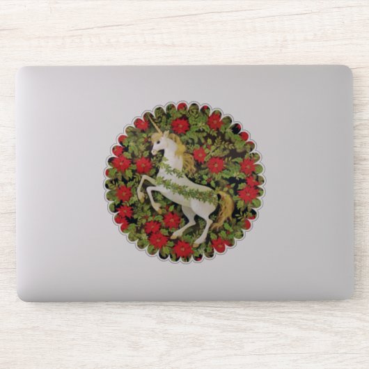 Merry kerst Unicorn Sticker (Computer)