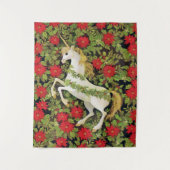 Merry kerst Unicorn Wandkleed (Voorkant)