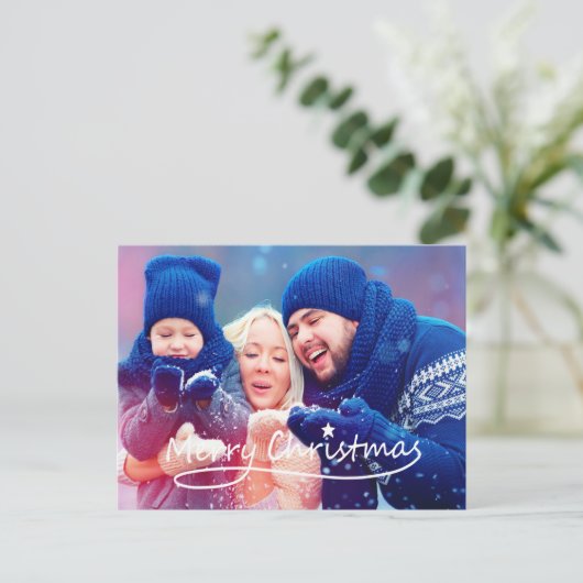 Merry kerst | Vakantiedesfoto-Briefkaart Feestdagenkaart (Staand voorkant)