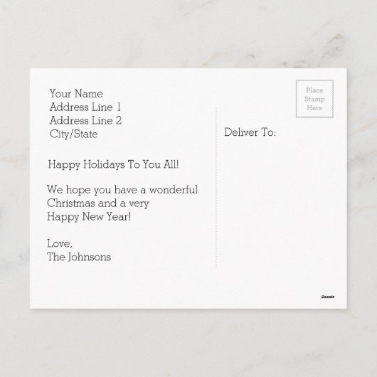 Merry kerst | Vakantiedesfoto-Briefkaart Feestdagenkaart (Achterkant)