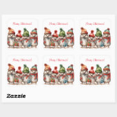 Merry kerst vierkante sticker (Vel)