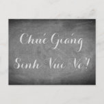 Merry kerst Vietnamees Chalkboard Typografie Feestdagenkaart<br><div class="desc">Vrolijk kerstgebaar in het Vietnamees: "Chú c Giá ng Sinh Vui Vẻ!",  Typografie Chalks Chalkboard Blackboard Black and White Feestdagen Season Custom Prettige feestdagen kerstkaart,  je kunt ook gemakkelijk de naam en het adres van de ontvanger toevoegen,  als je dit thuis liever toevoegt,  dan de tekst gewoon te verwijderen.</div>