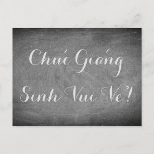 Merry kerst Vietnamees Chalkboard Typografie Feestdagenkaart