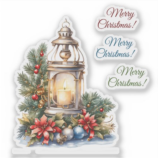 Merry kerst Vinyl Sticker (Voorkant)