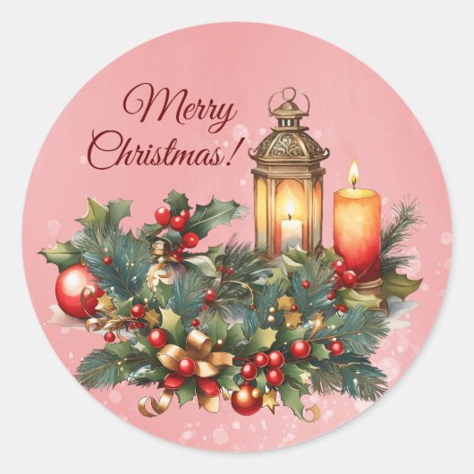 Merry kerst Vinyl Sticker (Voorkant)