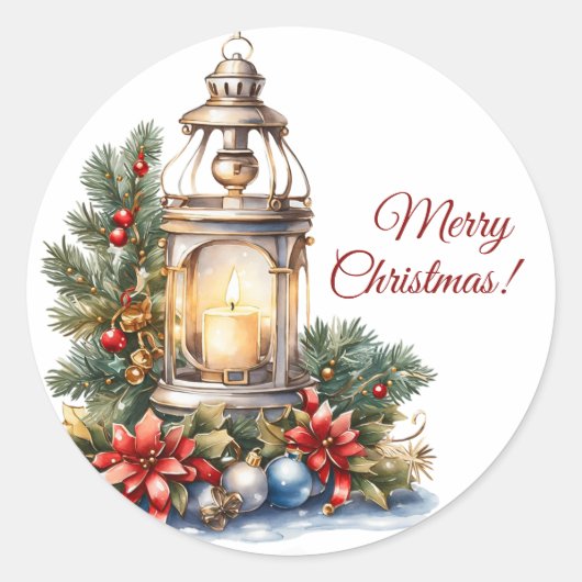 Merry kerst Vinyl Sticker (Voorkant)