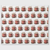 Merry kerst warme chocolade cadeaupapier (Vlak)