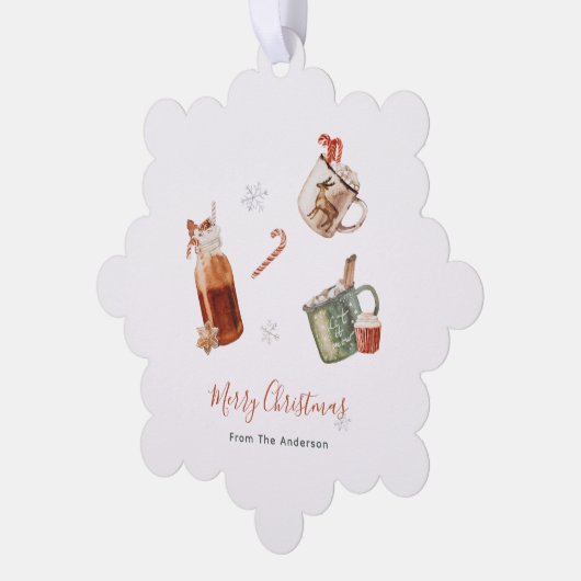 Merry kerst warme chocolade ornament kaart (Links)