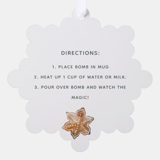 Merry kerst warme chocolade ornament kaart (Achterkant)