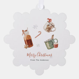 Merry kerst warme chocolade ornament kaart