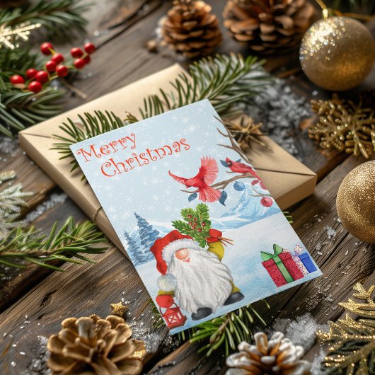 Merry kerst Waterverf Sneeuw Feestdagen Kaart